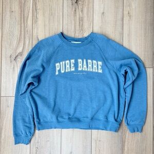 Spiritual Gangster x Pure Barre Blue Crewneck Crop Sweatshirt L